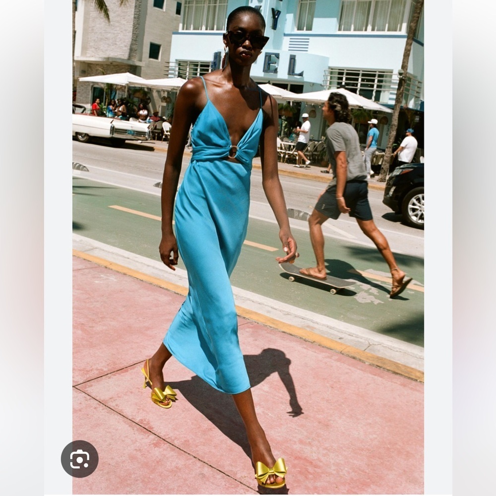 Zara Elegant Blue Maxi Dress | M